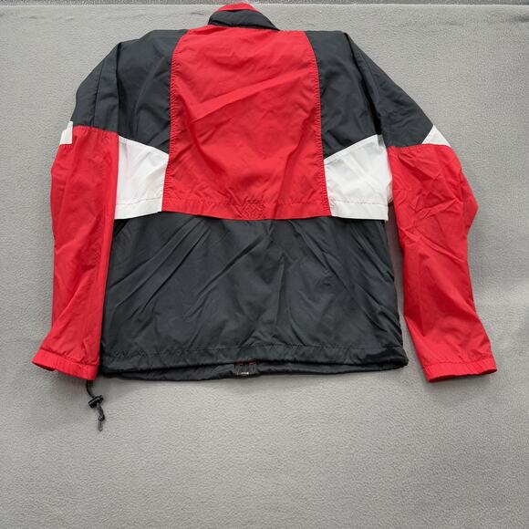 Nike Jacket Mens Small Red Black White Colorblock Windbreaker Full Zip Swoosh - Picture 2 of 10